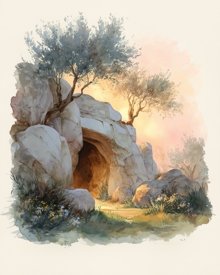 Christian printable wall art — watercolour resurrection print