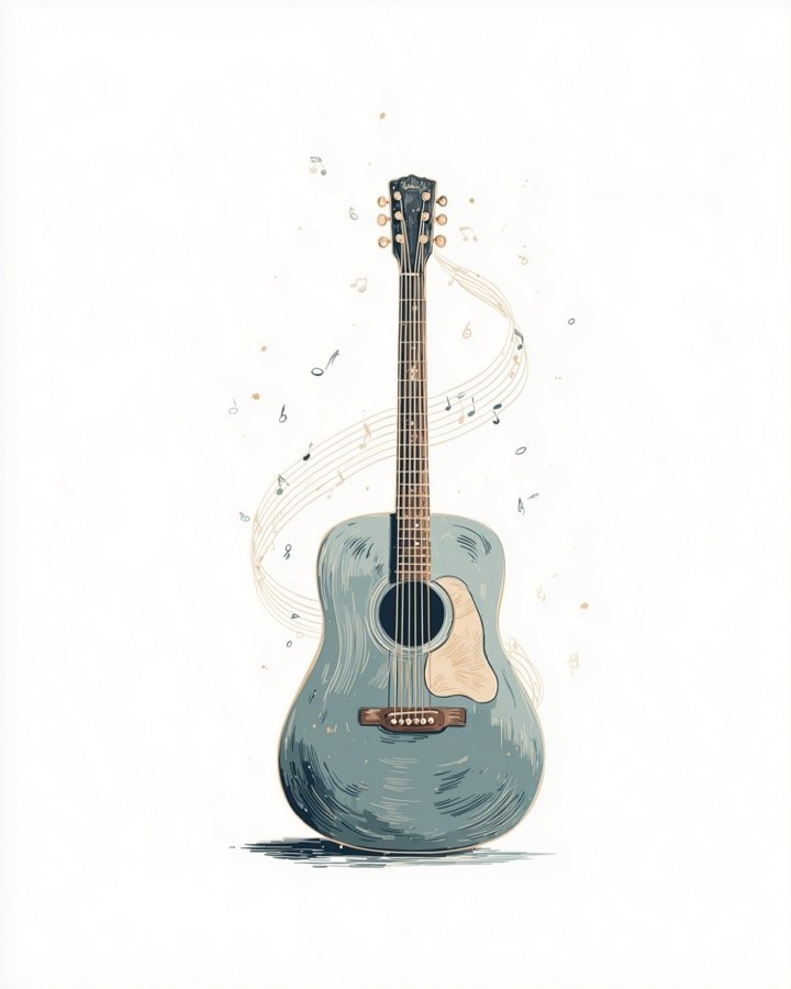 Nursery guitar art print