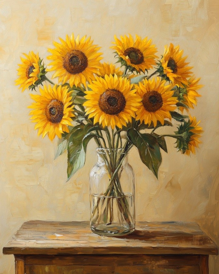 Sunflowers bouquet print perfect for a gallery wall